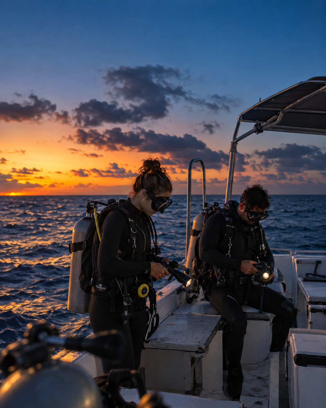 Twilight and night scuba diving experience in Cozumel